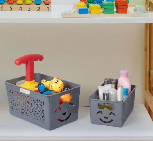 Pack Of 3 Smile Basket | Storage Organizer Basket | Multipurpose Baskets For Kitchen, Home, Office & Bathroom (random Color)