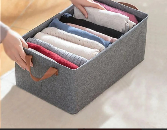 Foldable Wardrobe Clothes Organizer Box - Easy-Grab Handles