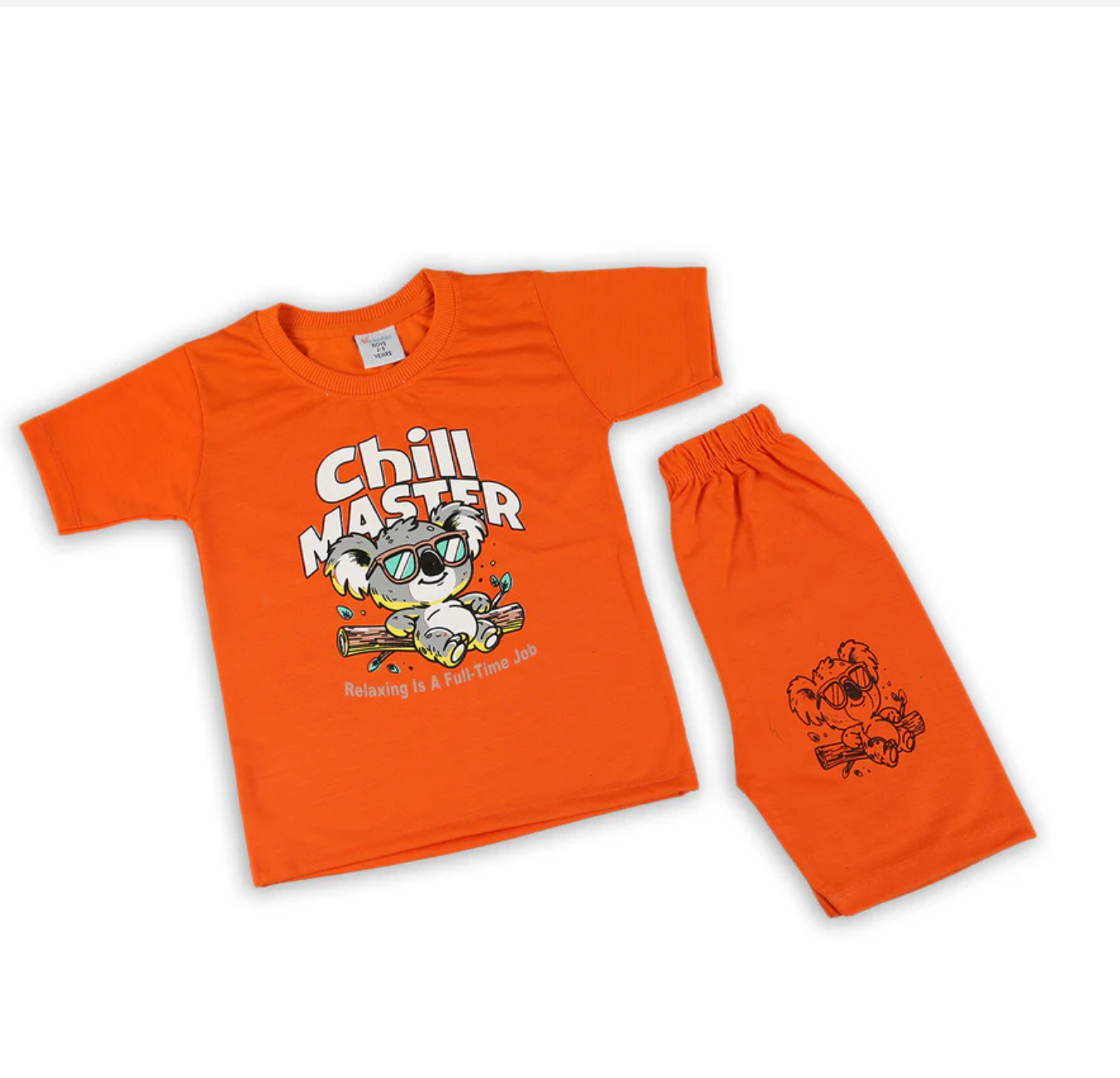 Bundle offer 2 Pcs Boys Half Sleeves Suit - Orange & Green