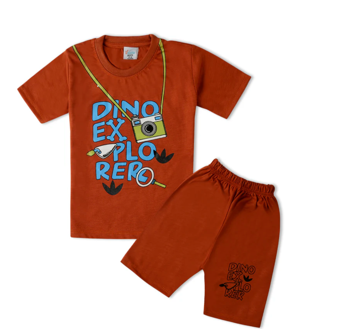 Bundle Offer 2 Pc Boys Half Sleeves Suit - Rust & Maroon color