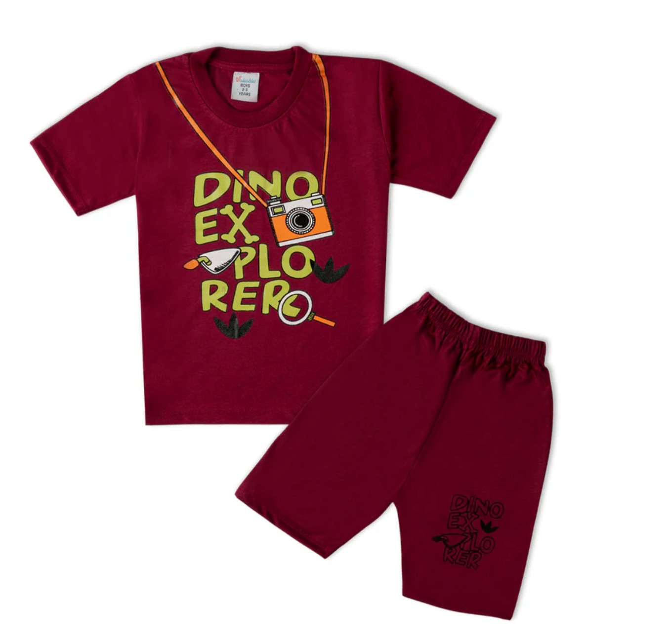Bundle Offer 2 Pc Boys Half Sleeves Suit - Rust & Maroon color
