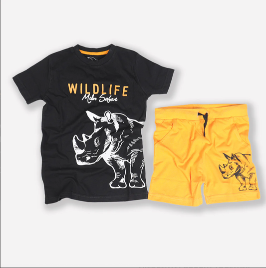 Summer kids T-shirt and shorts,Cute animal clothes for kids,Wildlife kids clothing,Outdoor adventure kids wear
