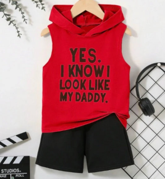 Boys Tank with Hoodie (Red)