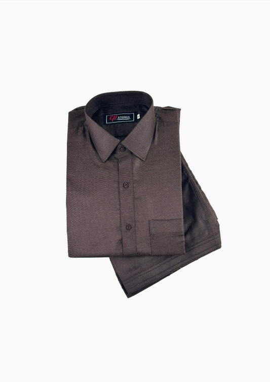 Men’s Dark Brown Stitched Kameez Shalwar – Classic & Elegant Traditional Suit
