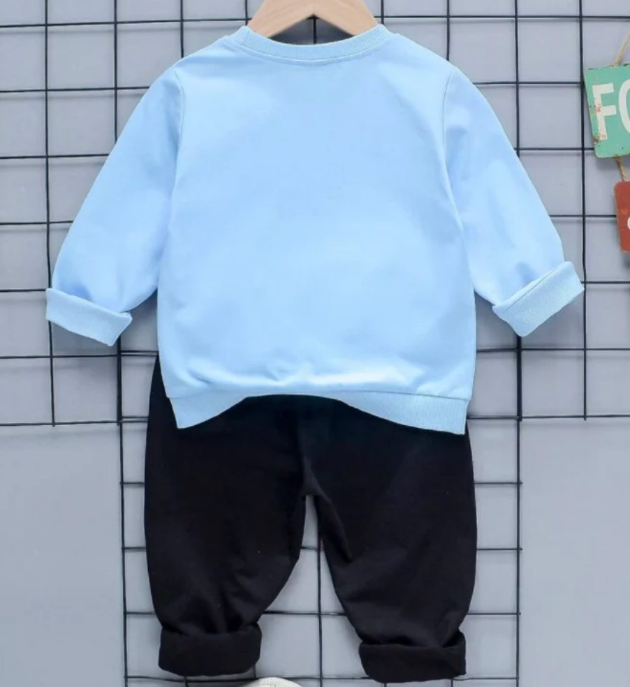 Blue T-Rex Tracksuit for Kids | Dino Print Sweatshirt & Joggers set
