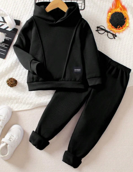 Black Piping Tracksuit for Boys & Girls | Stylish Kids Tracksuit