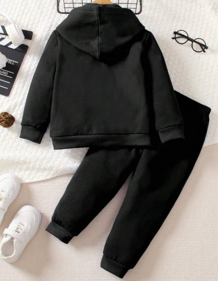 Black Piping Tracksuit for Boys & Girls | Stylish Kids Tracksuit