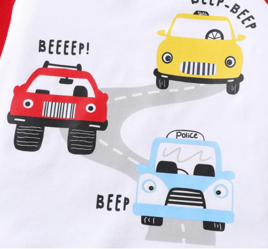 Beep Beep Raglan Tracksuit for Little Boys & Girls | Fun Kids Tracksuit