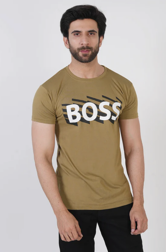 Men’s Half Sleeves Printed T-Shirt - Olive Green | Stylish Casual Wear