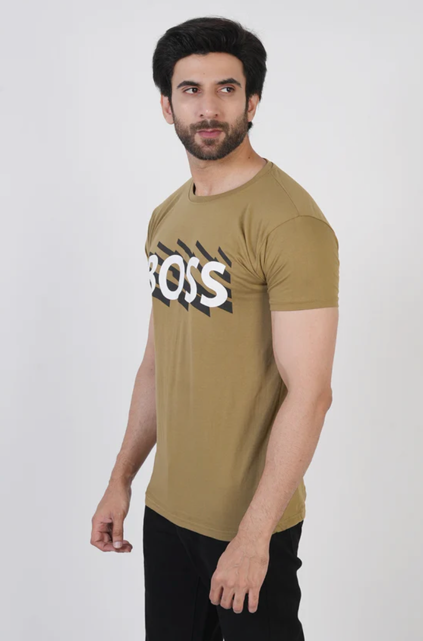 Men’s Half Sleeves Printed T-Shirt - Olive Green | Stylish Casual Wear