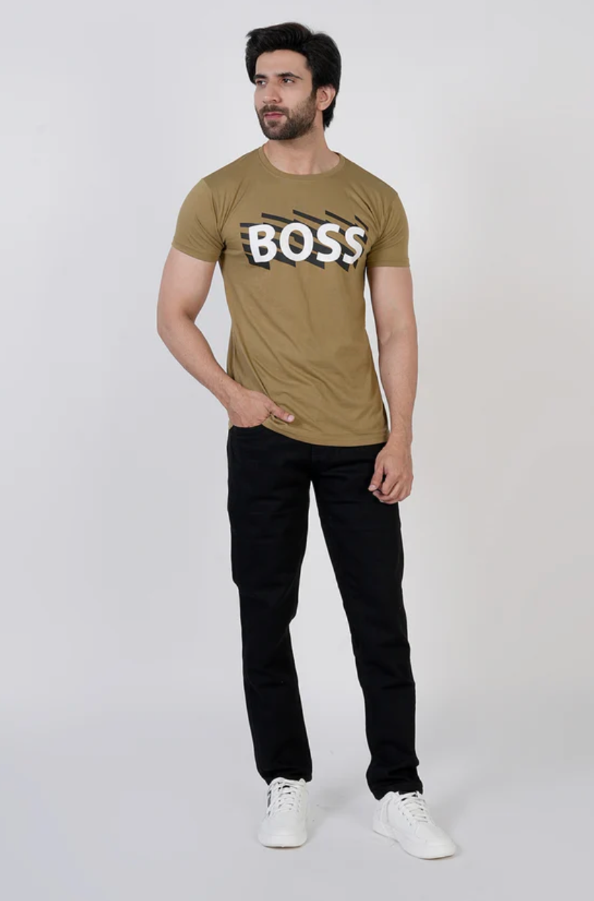 Men’s Half Sleeves Printed T-Shirt - Olive Green | Stylish Casual Wear
