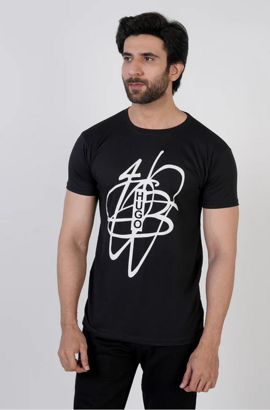Men’s Half Sleeves Printed T-Shirt - Brown & Black | Casual & Trendy