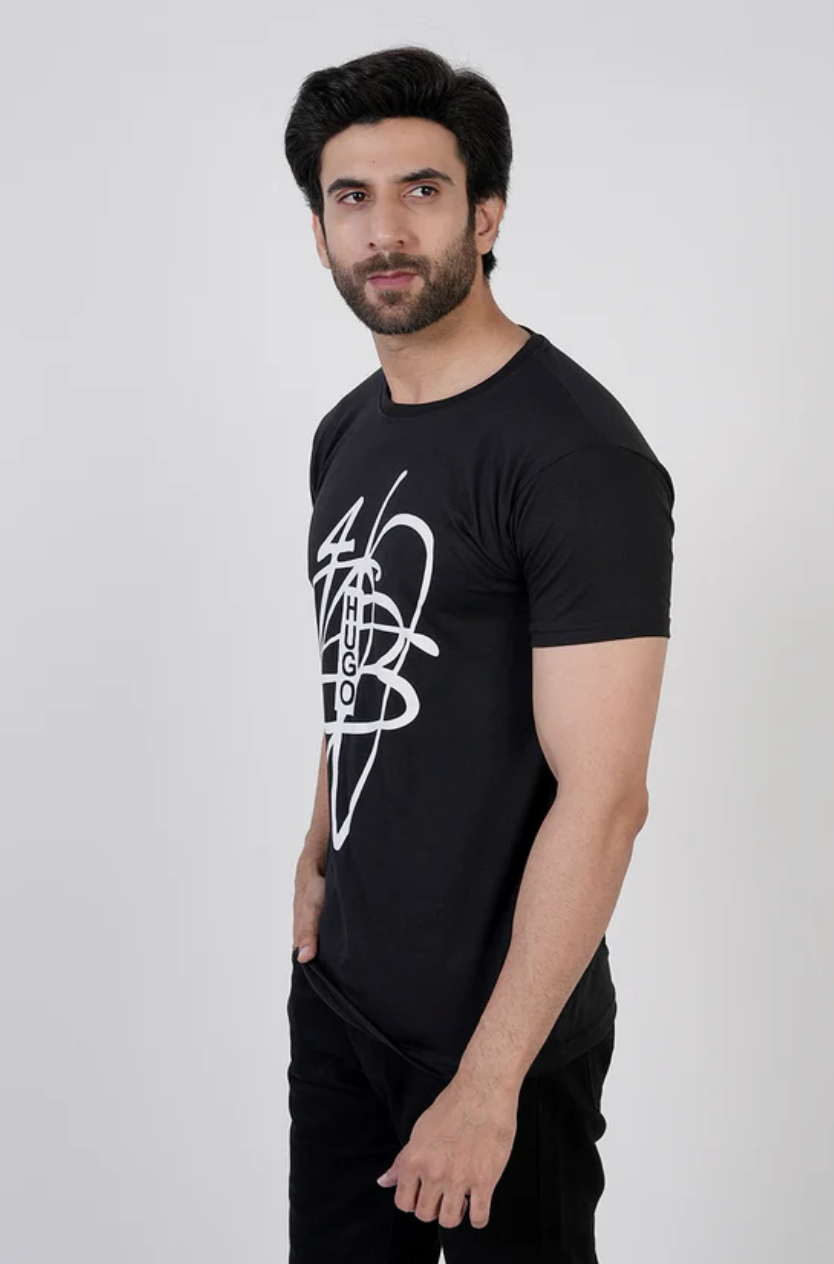 Men’s Half Sleeves Printed T-Shirt - Brown & Black | Casual & Trendy