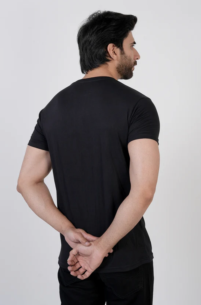 Men’s Half Sleeves Printed T-Shirt - Brown & Black | Casual & Trendy