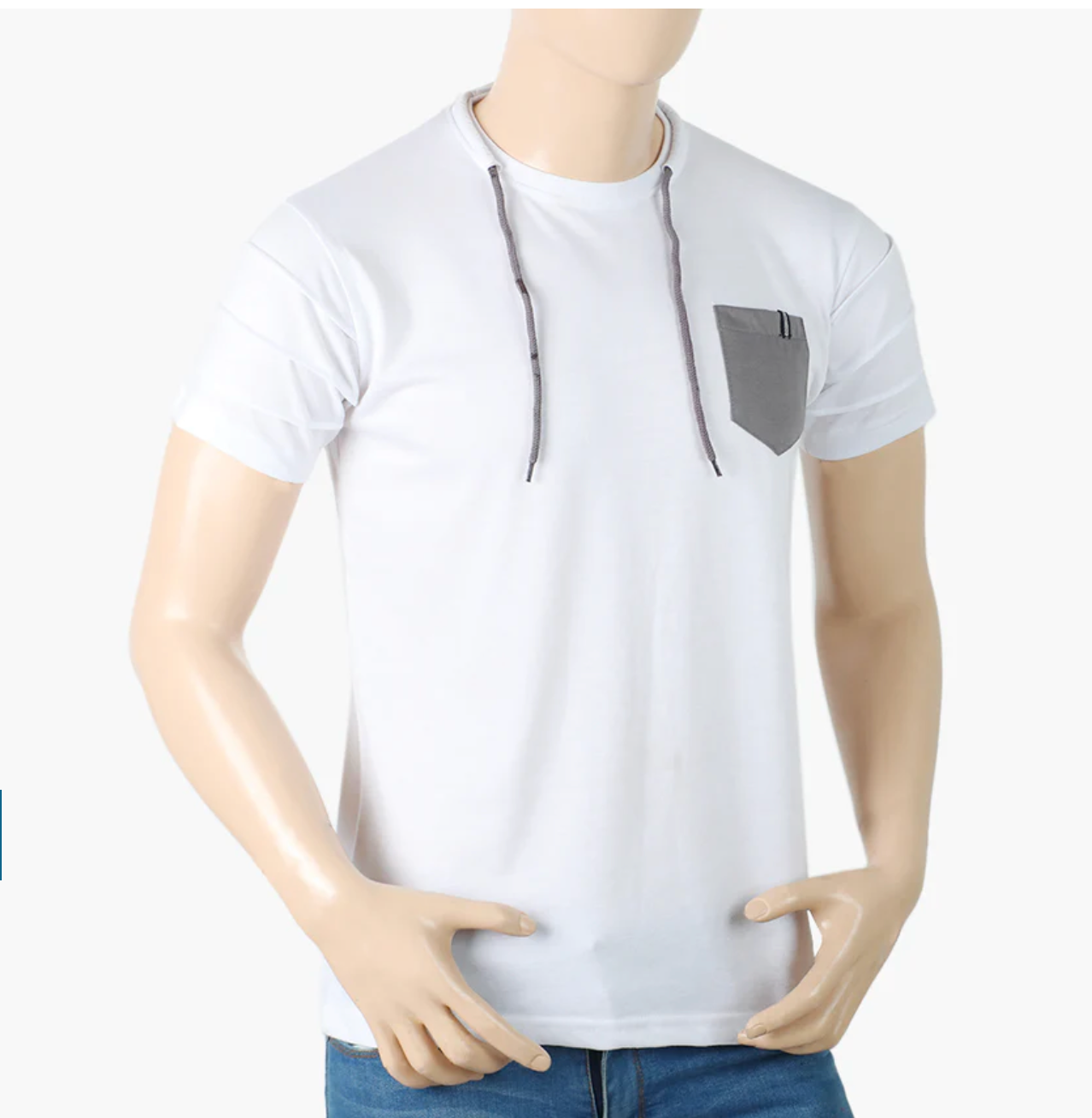 Men’s Half Sleeves T-Shirt - White & Black | Classic & Versatile