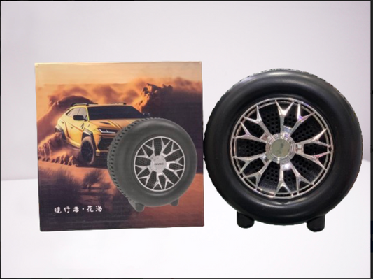 High-Powered Tyre-Shaped Bluetooth Speaker | Portable Wireless Speaker With Deep Bass, LED Lights & Unique Tire Design | Dynamic Sound For Home, Car & Outdoor Use