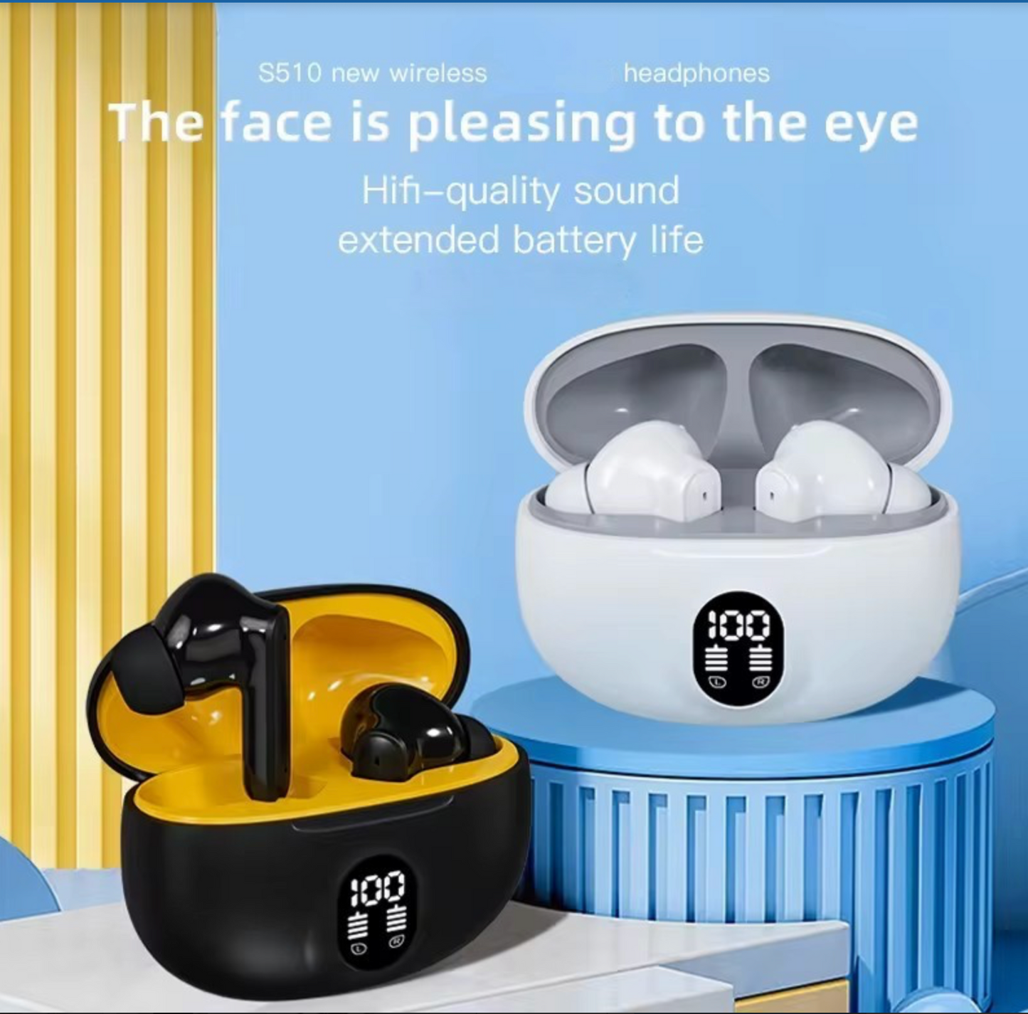 M04 TWS Wireless Bluetooth Earbuds with LED Display | Mic In-Ear Headphones | Immersive Stereo Sound | Type-C Fast Charging | Bluetooth 5.3 for Android & iPhone