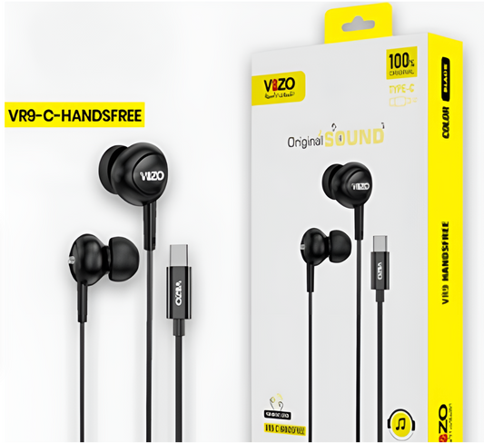 VR9-C Handsfree – Premium Type-C Wired Earphones | High-Quality Hands-Free for Android & Mobile Phones | Crystal Clear Sound | Comfortable Fit