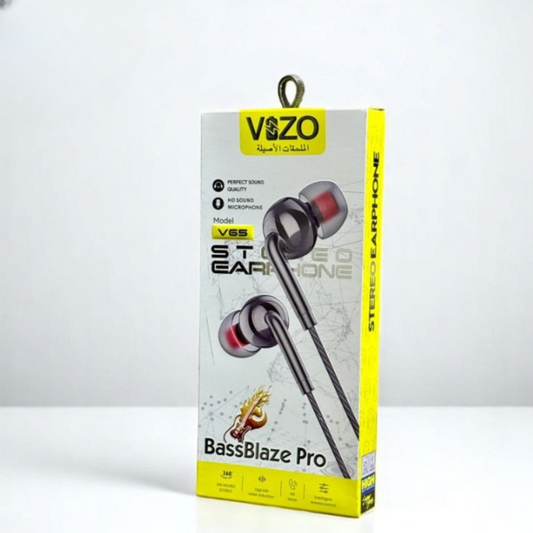 V65 Blaze Pro – Wired Stereo Earphones | Best Quality Hands-Free for Mobile Phones | Clear Sound Headphones | Comfortable In-Ear Earphones