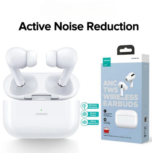 T03s Pro Joyroom TWS Earbuds – Active Noise Cancelling (ANC) | Premium Charging Case | Wireless Bluetooth Earphones | White