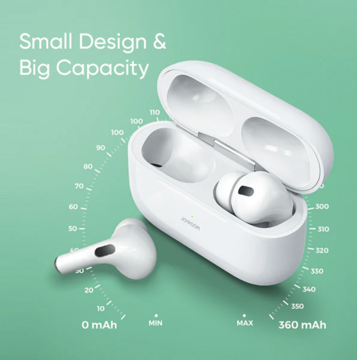 T03s Pro Joyroom TWS Earbuds – Active Noise Cancelling (ANC) | Premium Charging Case | Wireless Bluetooth Earphones | White