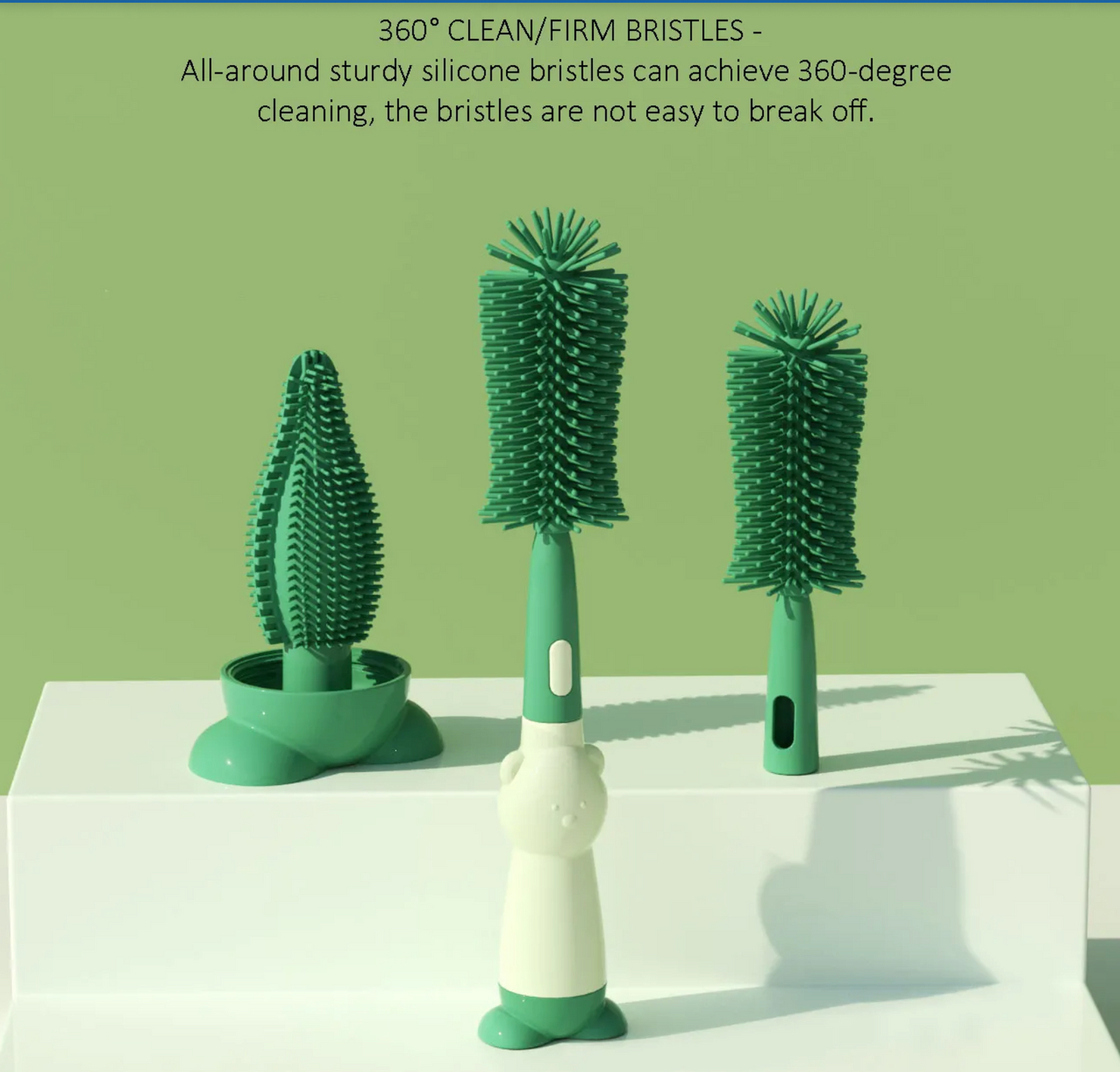 3-in-1 Silicone Baby Bottle Brush Set | Bottle Cleaner, Straw Brush & Pacifier Cleaner for Newborn Feeding