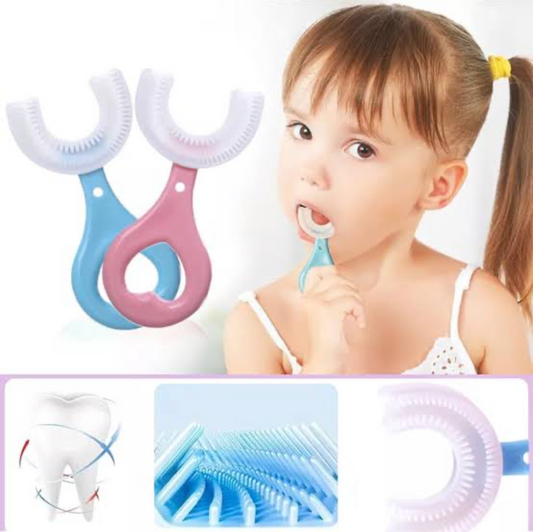 360° U-Shaped Baby Toothbrush | Soft Silicone Kids Toothbrush & Teether for Toddler Oral Care