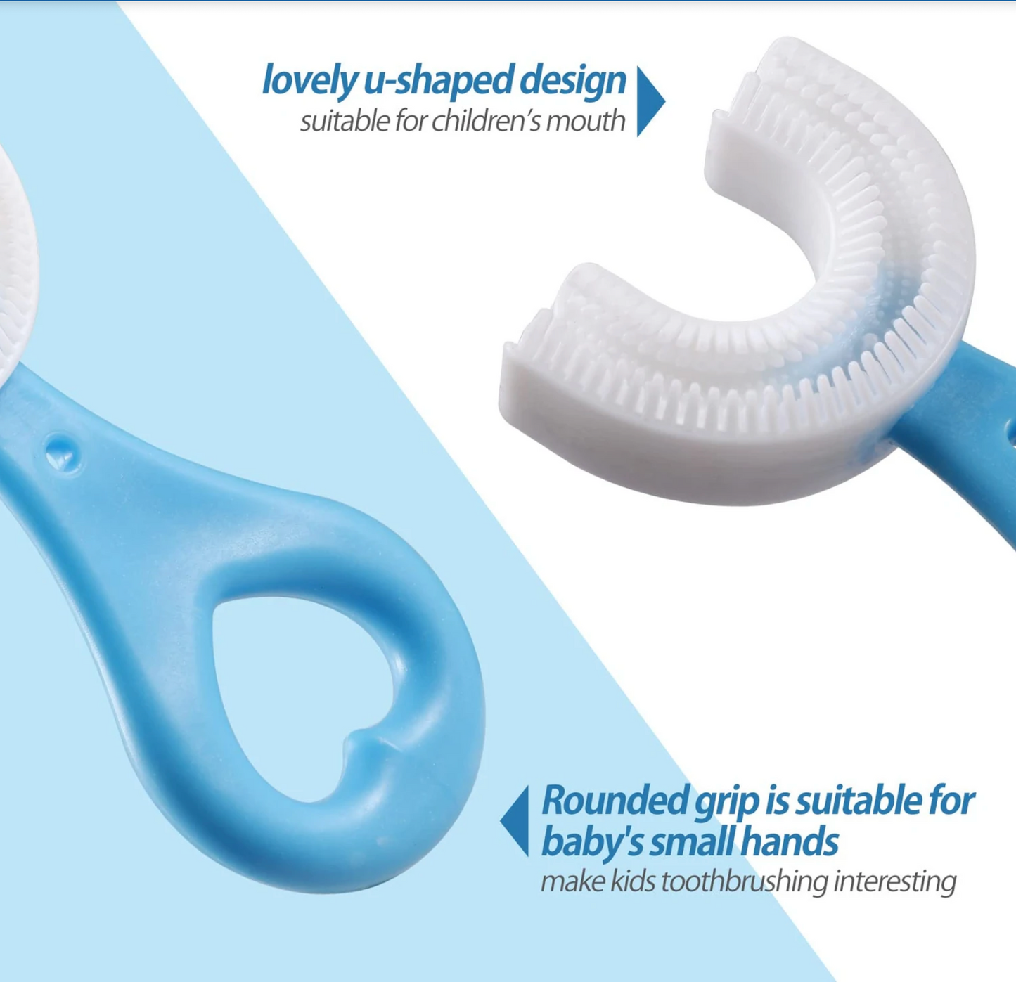 360° U-Shaped Baby Toothbrush | Soft Silicone Kids Toothbrush & Teether for Toddler Oral Care