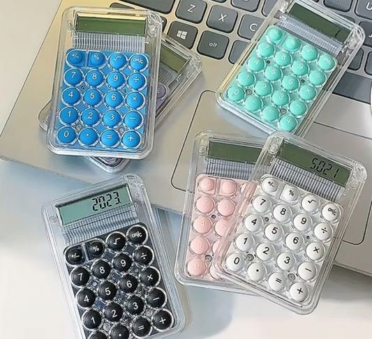 Student Calculator with Large LCD Display | 8-Digit Handheld Electronic Calculator with Silicone Buttons for School & Study