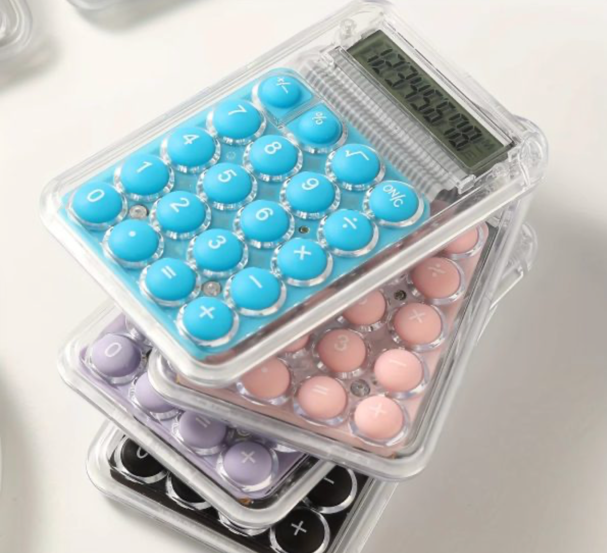 Student Calculator with Large LCD Display | 8-Digit Handheld Electronic Calculator with Silicone Buttons for School & Study