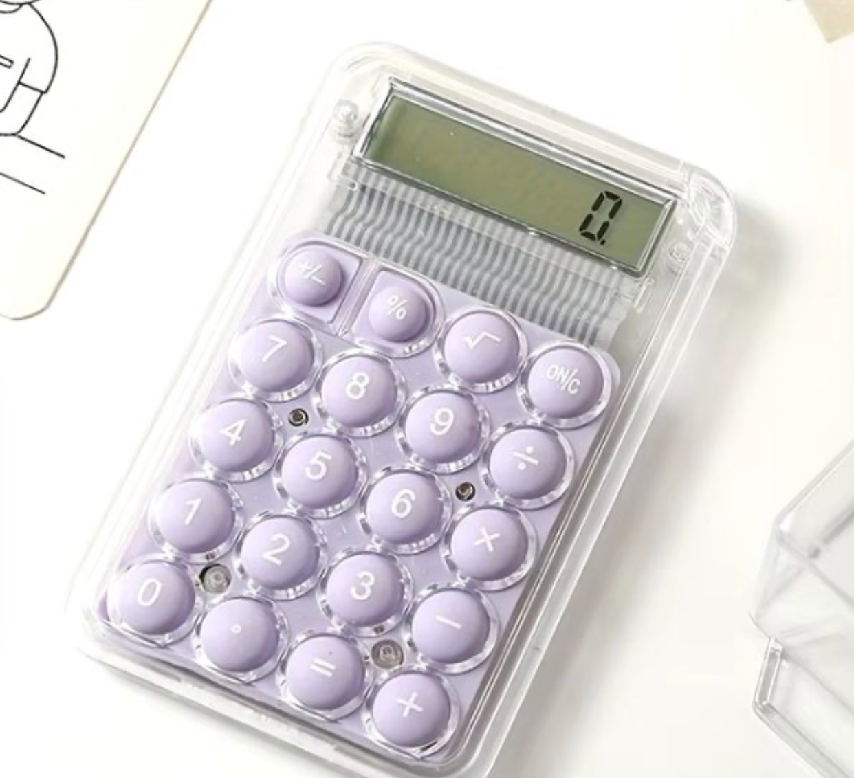 Student Calculator with Large LCD Display | 8-Digit Handheld Electronic Calculator with Silicone Buttons for School & Study