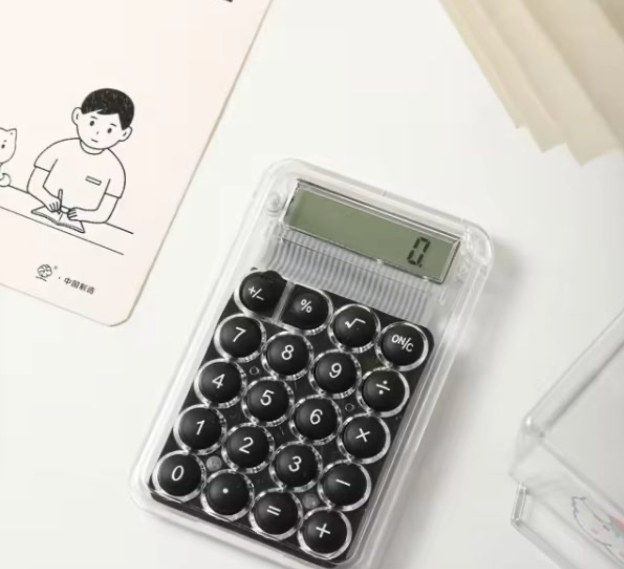 Student Calculator with Large LCD Display | 8-Digit Handheld Electronic Calculator with Silicone Buttons for School & Study