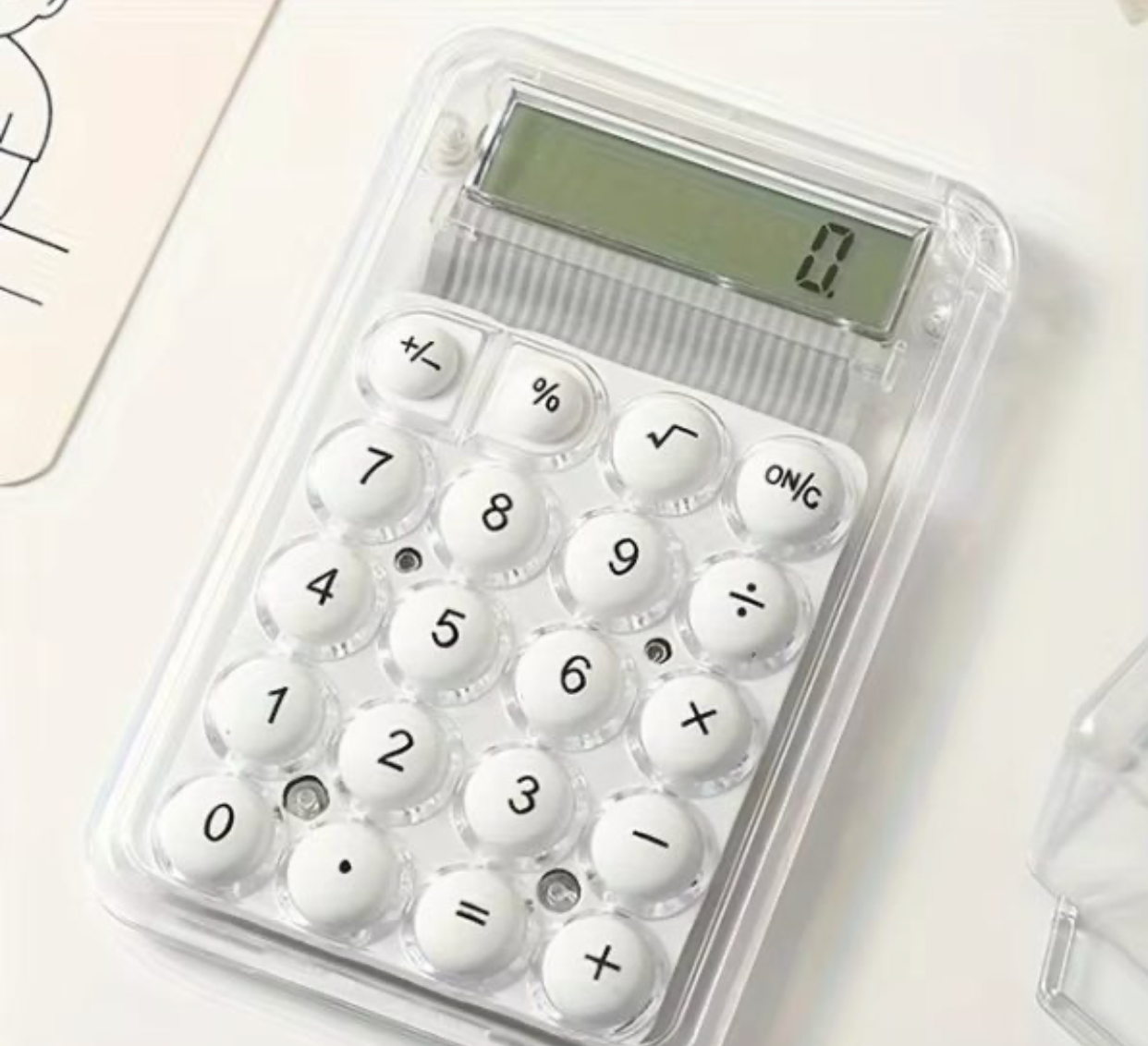 Student Calculator with Large LCD Display | 8-Digit Handheld Electronic Calculator with Silicone Buttons for School & Study