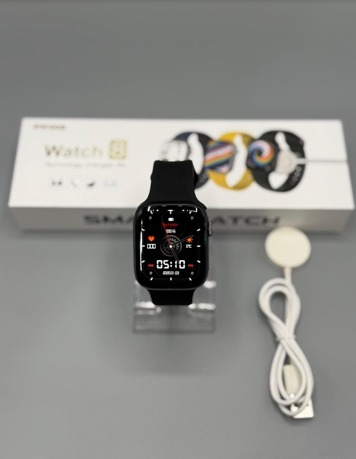 Ph308 Smartwatch Series 8 – Fitness Tracker with Sports Mode, Heart Rate Monitor, Call & Message Notifications | Daily Activity Tracker Watch (Random Color, with Box)