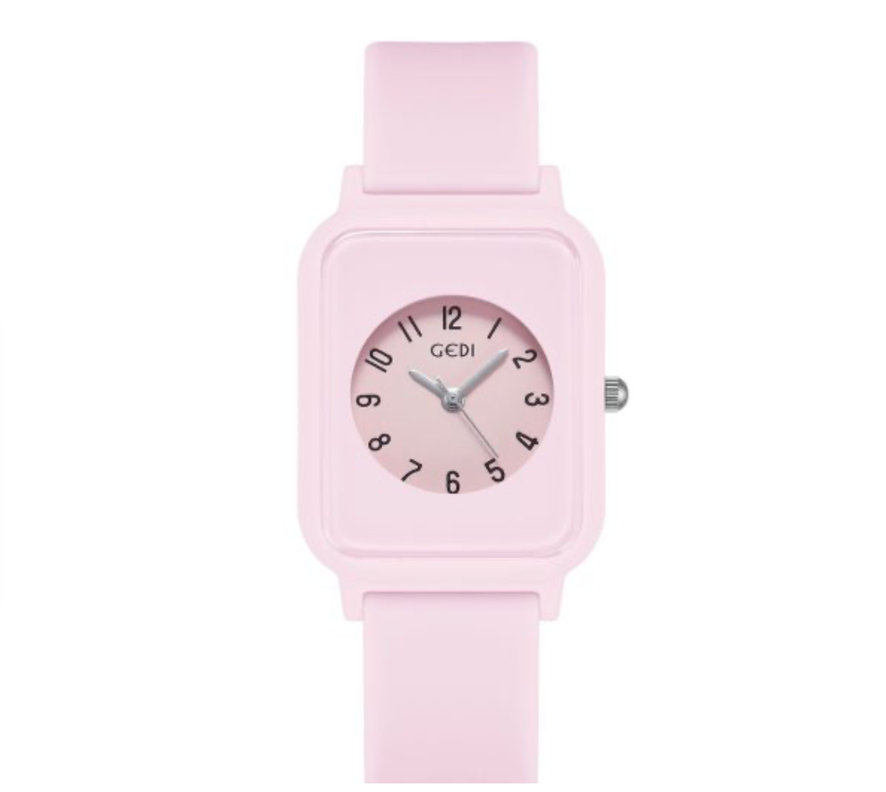 Silky Soft Silicone Strap Fashion Watch – Aesthetic Colors Square Case Round Dial Watch for Girls & Boys – Stylish Casual Wrist Watch (No Box)