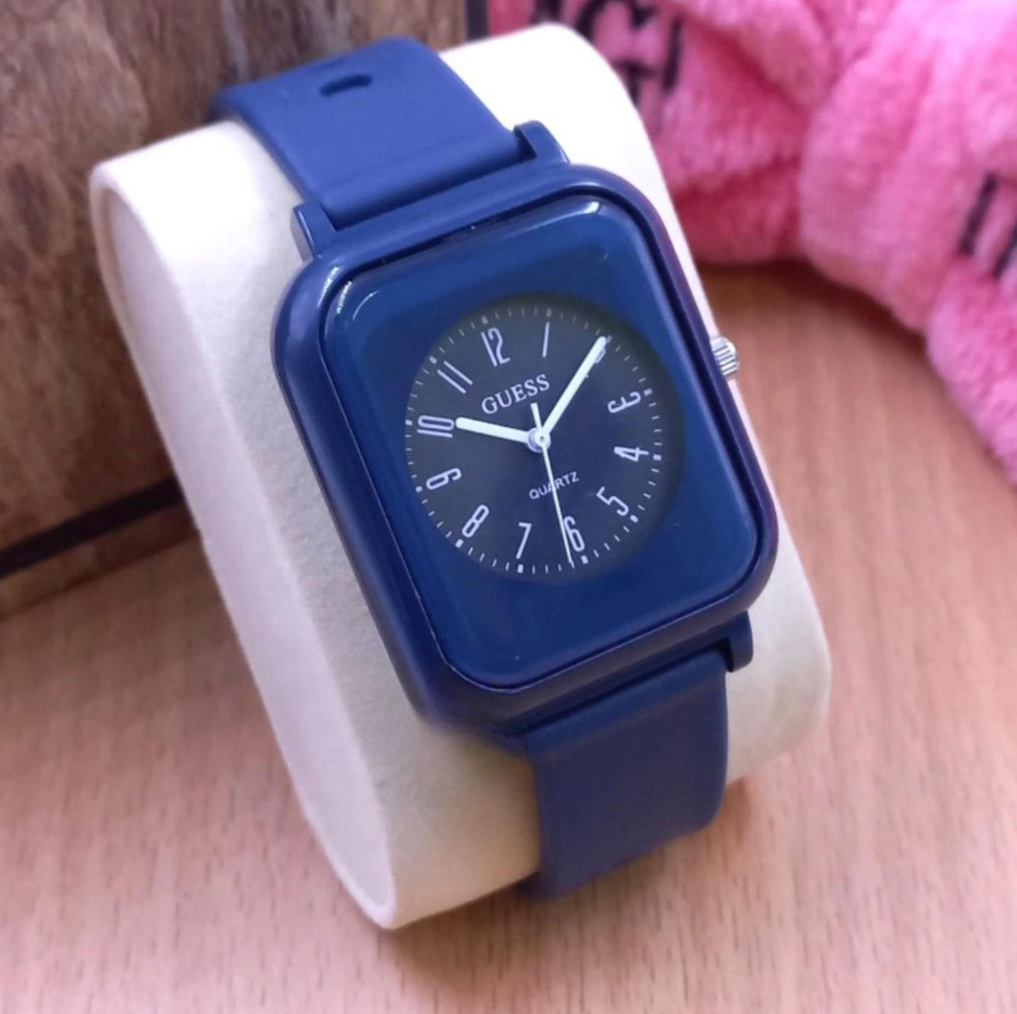 Silky Soft Silicone Strap Fashion Watch – Aesthetic Colors Square Case Round Dial Watch for Girls & Boys – Stylish Casual Wrist Watch (No Box)