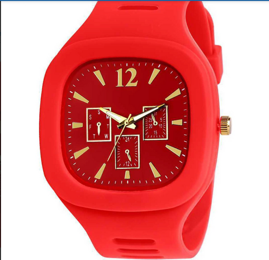 Men’s Black Silicone Square Dial Watch – Stylish & Sporty Quartz Wristwatch with Durable Strap | Modern Casual Watch for Men