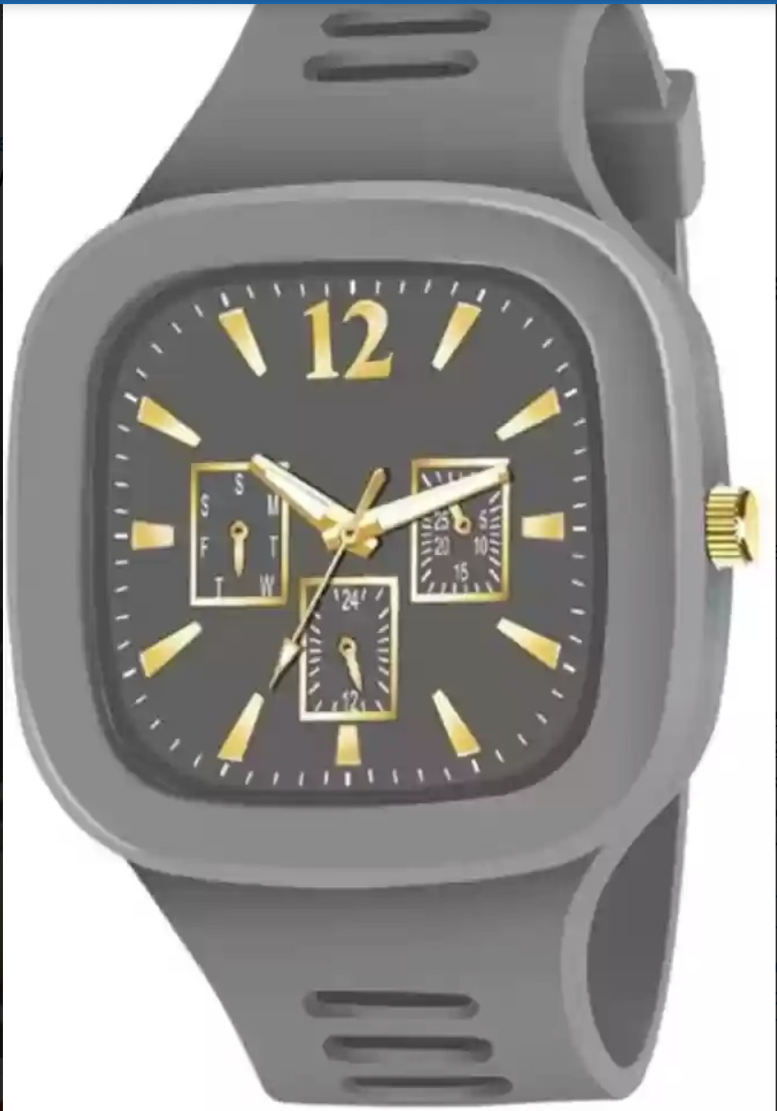 Men’s Black Silicone Square Dial Watch – Stylish & Sporty Quartz Wristwatch with Durable Strap | Modern Casual Watch for Men