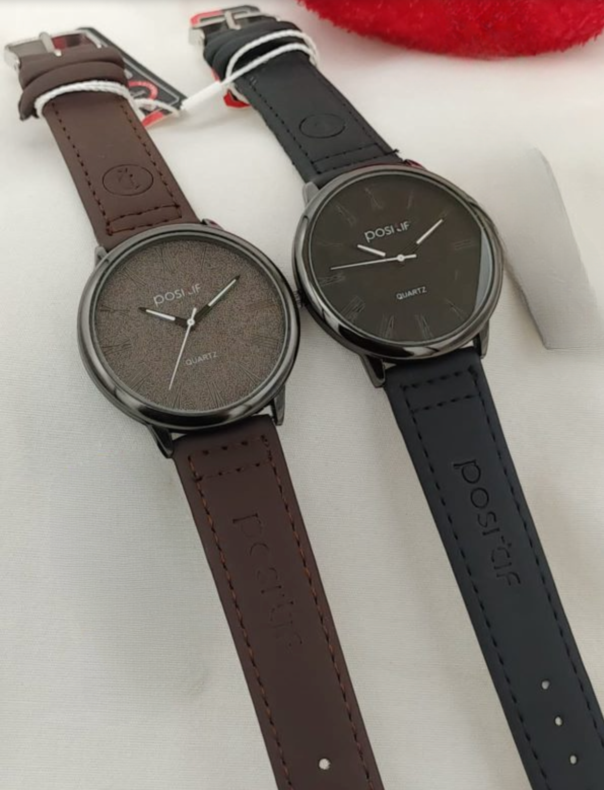 1 Pcs Positif Unisex Leather Strap Watch – Classic Quartz Wrist Watch Without Box | Stylish Analog Watch For Men & Women (Random Color)