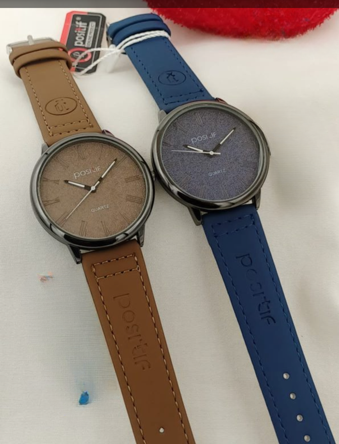 1 Pcs Positif Unisex Leather Strap Watch – Classic Quartz Wrist Watch Without Box | Stylish Analog Watch For Men & Women (Random Color)