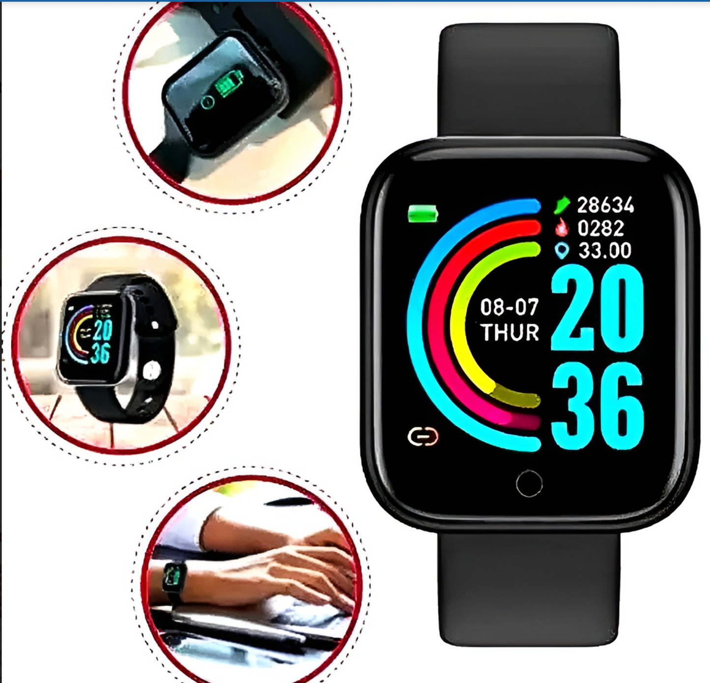 LH 726 Smart Bluetooth Touch Screen Watch For Men & Women | Stylish Metal Body Fitness & Call Smartwatch