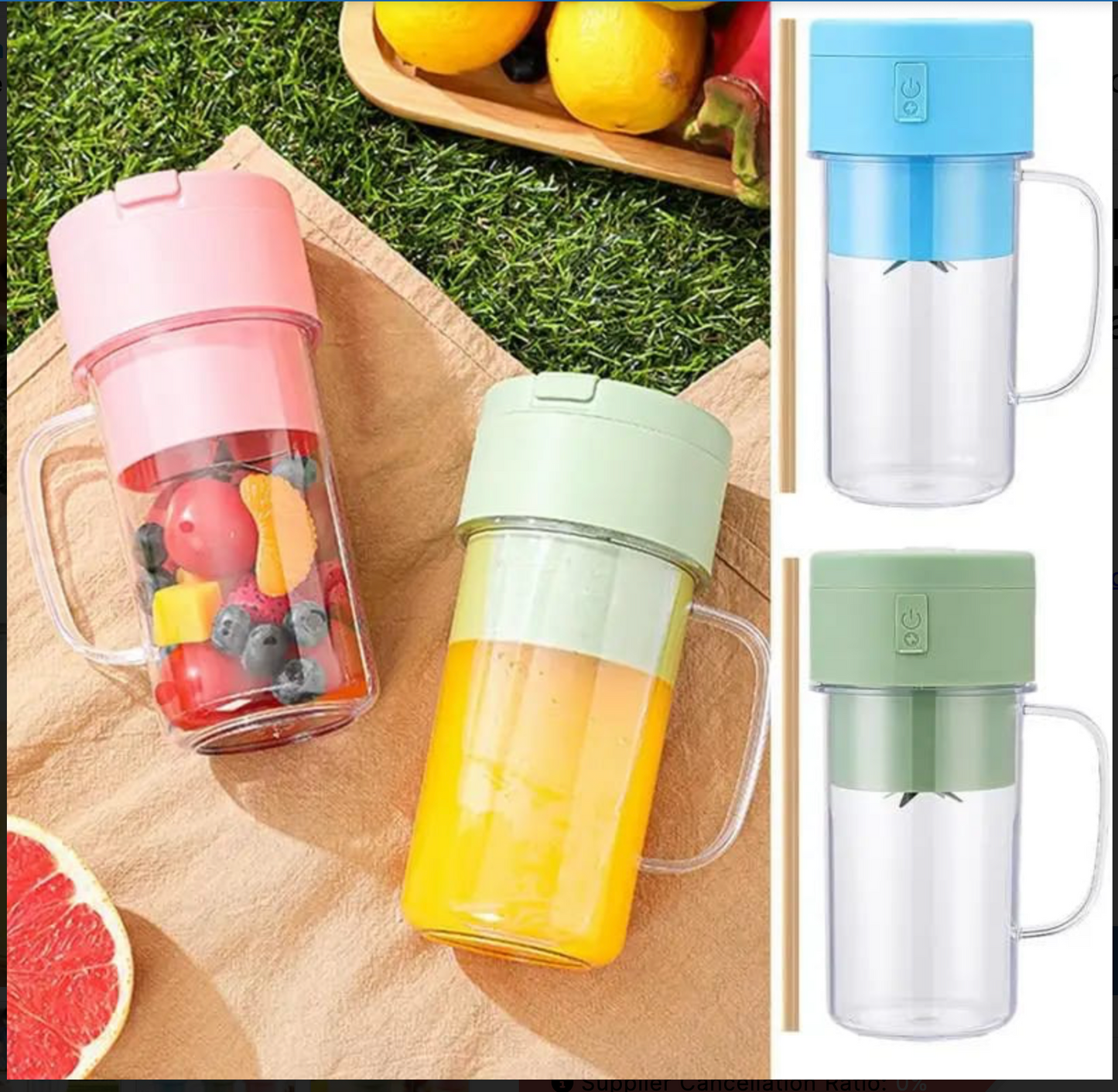 Mason Portable Mini Juicer Blender With Straw Cup | Cordless Rechargeable Outdoor Juicing Cup | Compact Home & Travel Smoothie Maker