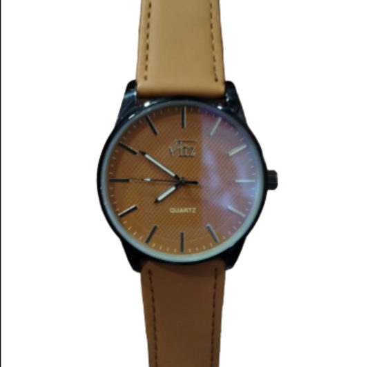 ITZ Stylish Brown & White Quartz Watch | Classic Men’s Fashion Wrist Watch | Elegant Analog Timepiece