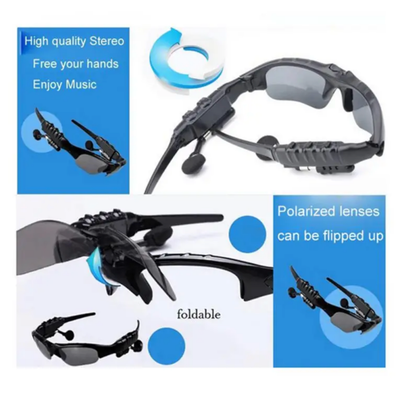 Bluetooth Sunglasses with Headphones | Wireless Music & Call | Connect with Mobile | Smart Audio Glasses for Hands-Free Talking & Outdoor Sports
