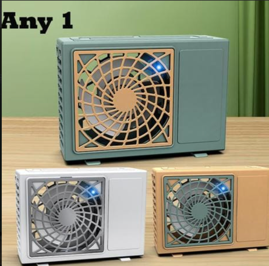 Portable Rechargeable Mini Air Cooler Fan – Personal USB Cooling Fan with 3 Speeds | Compact Desktop Air Conditioner for Home, Office & Travel (With Box)