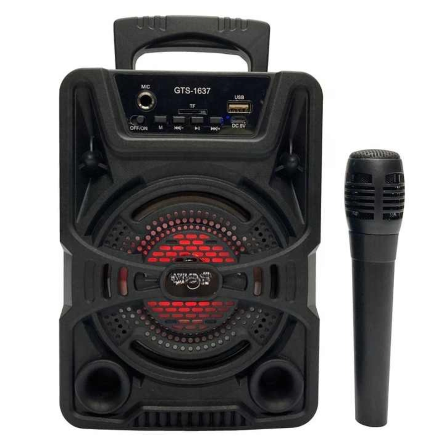 GTS 1637 Portable Bluetooth Wireless Outdoor Speaker With Wired Microphone | Powerful Karaoke System | Rechargeable Party Speaker For Home & Travel