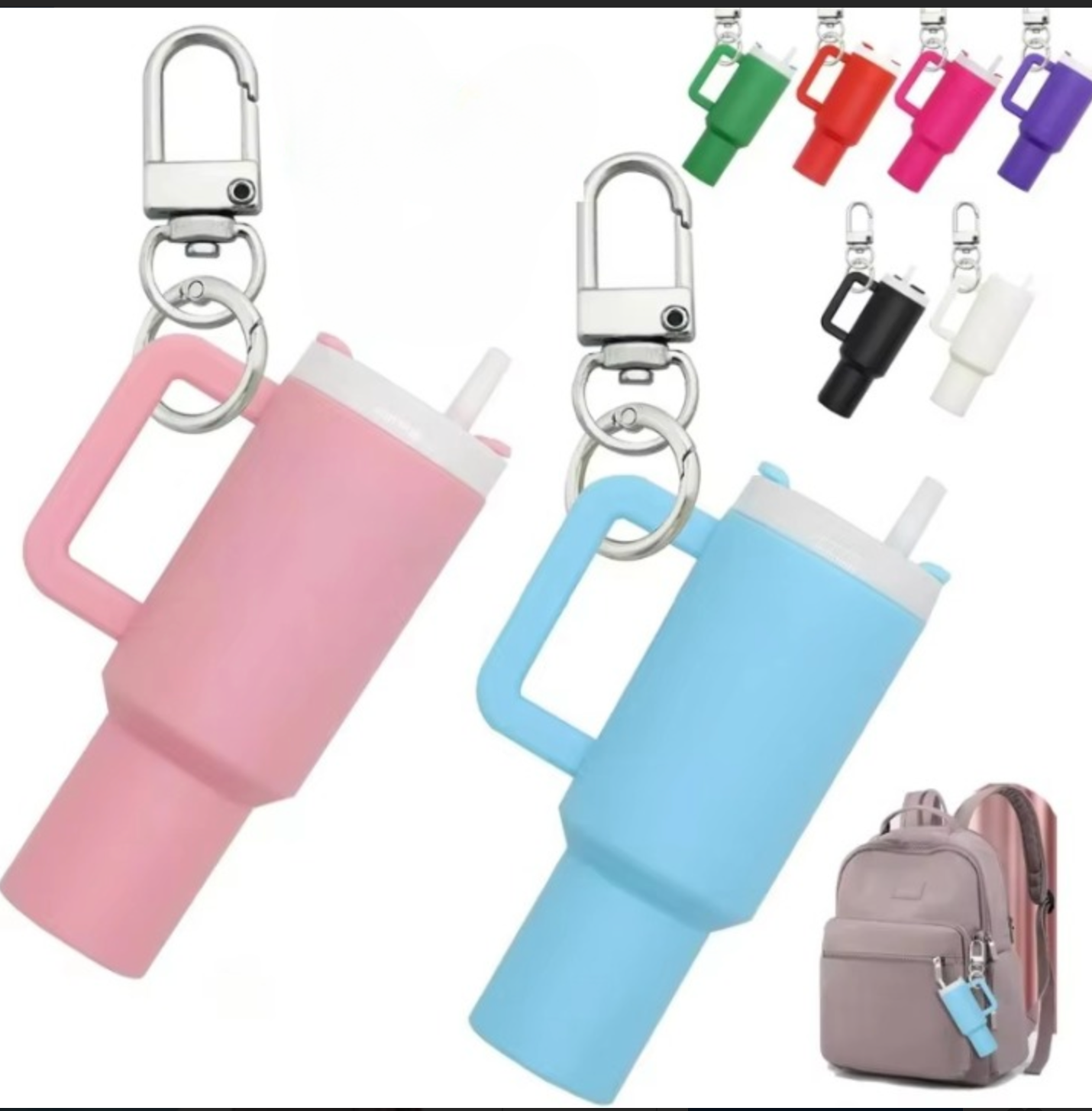 Mini Stanley Tumbler Keychain – Cute Portable Stanley Cup Charm for Handbags, Backpacks & Car Keys – Trendy Mini Stanley Cup Accessory – Random Color Gift Idea