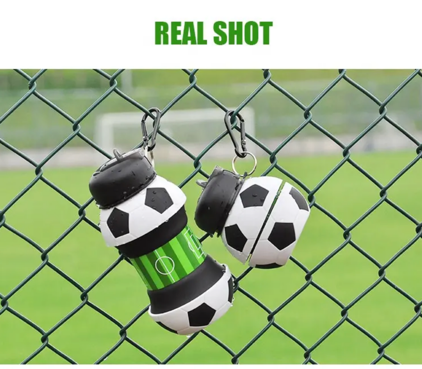 Collapsible Kids Water Bottle with Basketball Design – Leak-Proof, BPA-Free, Food Grade Silicone, Portable & Foldable Sports Bottle for School, Travel & Outdoor Use