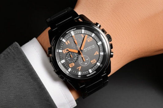 Stainless Steel Men’s Watch – Sporty Waterproof Wristwatch with Stylish Design & Box