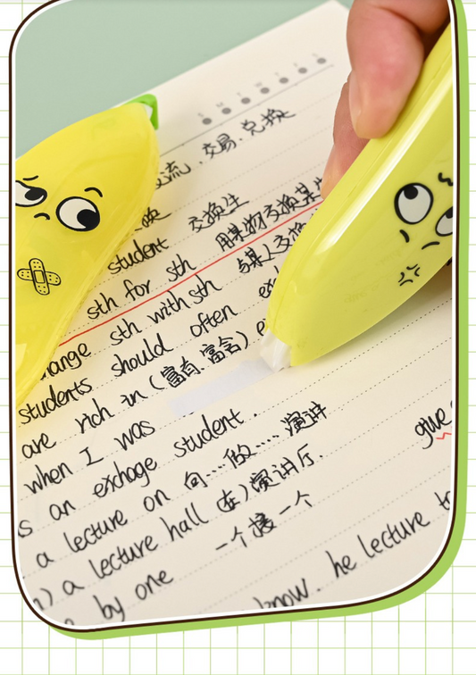 Back to School Banana Shaped Correction Tape – Cute & Portable Eraser Tool for Kids, Students & Office Use – 14cm